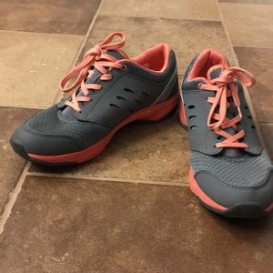 Vionic Gray and Coral Sneakers